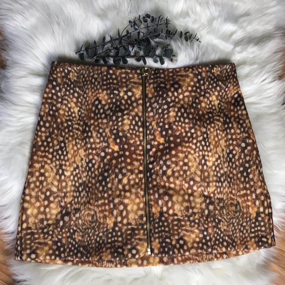 Topshop zip front miniskirt sz 6